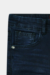 Boys Dark Blue Slim Fit Pant